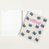 Persoonlijke Bosbessen Stippen Cute Vintage Planner (Display)