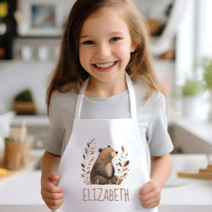 Persoonlijke bosbruine beer Schattig Kinder Schort