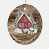 Persoonlijke Bossen Waterverf Kerstmis Keramisch Ornament (Links)