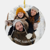 Persoonlijke Bossen Waterverf Kerstmis Keramisch Ornament (Achterkant)