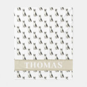 Persoonlijke Boston Terrier Fleece Deken (Voorkant)