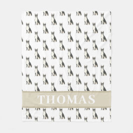 Persoonlijke Boston Terrier Fleece Deken