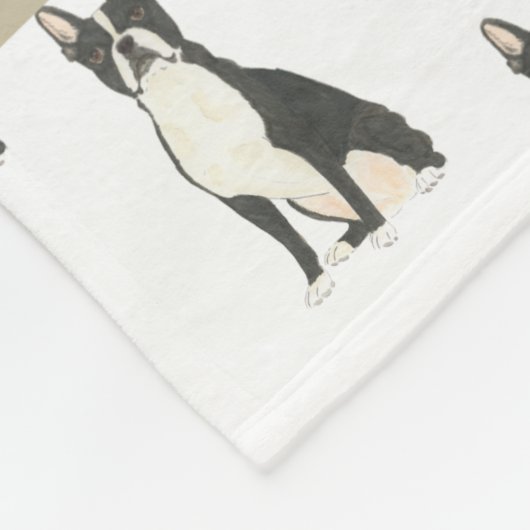 Persoonlijke Boston Terrier Fleece Deken (Hoek)