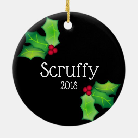 Persoonlijke Boston Terrier Keramisch Ornament (Achterkant)