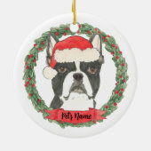 Persoonlijke Boston Terrier Kerstmis Keramisch Ornament (Achterkant)
