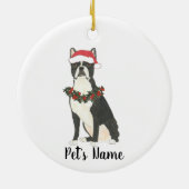 Persoonlijke Boston Terrier Kerstmis Keramisch Ornament (Achterkant)