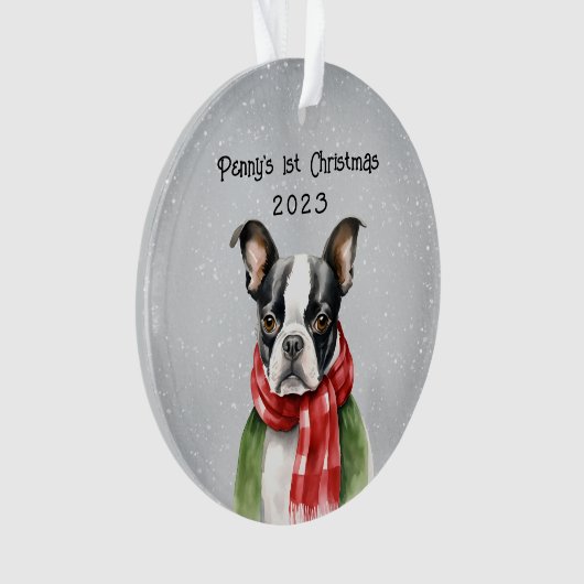 Persoonlijke Boston Terrier Ornament (voorkant)