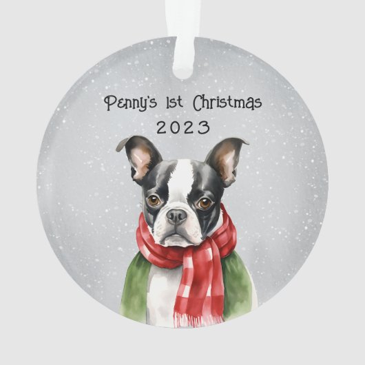 Persoonlijke Boston Terrier Ornament (achterkant)