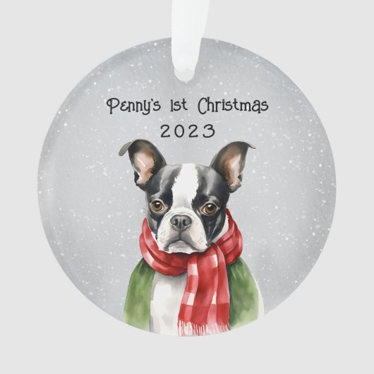 Persoonlijke Boston Terrier Ornament (voorkant)