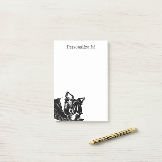Persoonlijke Boston Terrier Post-it® Notes (Op bureau)