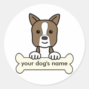 Persoonlijke Boston Terrier Ronde Sticker
