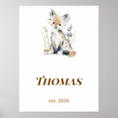 Persoonlijke bosvos kinderkamer naam print (Voorkant)