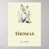 Persoonlijke bosvos kinderkamer naam print (Voorkant)