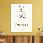 Persoonlijke bosvos kinderkamer naam print (Insitu (Woonkamer))