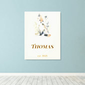 Persoonlijke bosvos kinderkamer naam print (Insitu (Houten vloer))