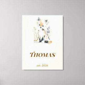 Persoonlijke bosvos kinderkamer naam print