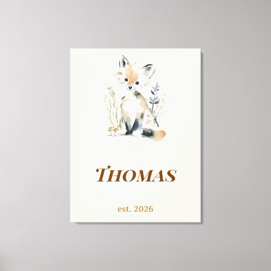 Persoonlijke bosvos kinderkamer naam print (Voorkant)