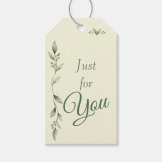 Persoonlijke botanische 'Alleen voor jou' cadeauta Cadeaulabel