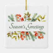 Persoonlijke botanische banner keramisch ornament (Achterkant)