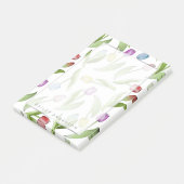 Persoonlijke botanische bloem kleurrijke tulp post-it® notes (Schuin)