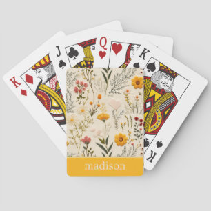 Persoonlijke botanische bloemenspeelkaarten pokerkaarten