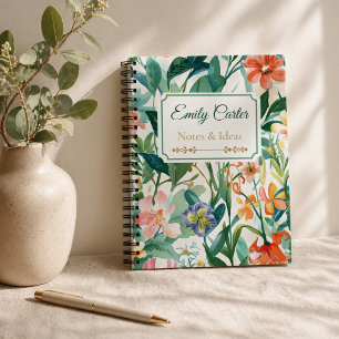 Persoonlijke botanische bloemnaam notitieboek