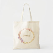 Persoonlijke botanische gouden groenvoorziening tote bag (Voorkant)