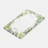 Persoonlijke Botanische Groene Bloemige Plaknotiti Post-it® Notes (Schuin)