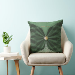 Persoonlijke botanische groene textiel illusie kussen