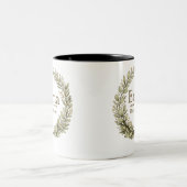 Persoonlijke botanische krans mok | Aangepaste naa (Center)