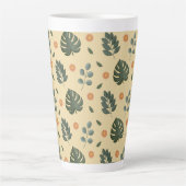 Persoonlijke botanische naam Crème en Saliegroen Latte Mok (Voorkant)