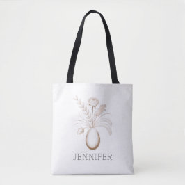 Persoonlijke botanische paasboodschappentas tote bag