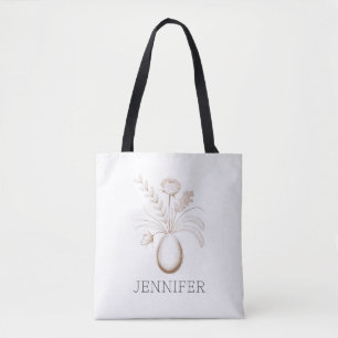 Persoonlijke botanische paasboodschappentas tote bag