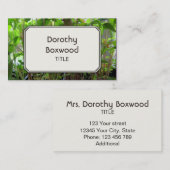 Persoonlijke botanische Planten zaailingen Visitekaartje (Voorkant / Achterkant)