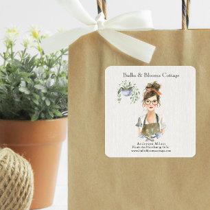Persoonlijke botanische producten business vierkante sticker