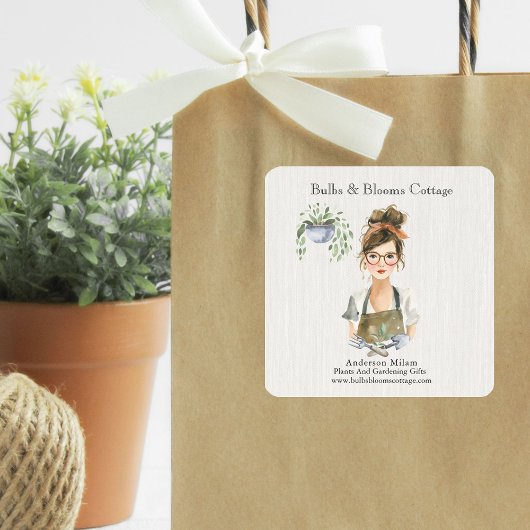 Persoonlijke botanische producten business vierkante sticker