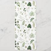 Persoonlijke Botanische Trouw Elegant Groen Menu (Achterkant)