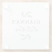 Persoonlijke botanische uw naam keuken glazen onderzetter (Achterkant)