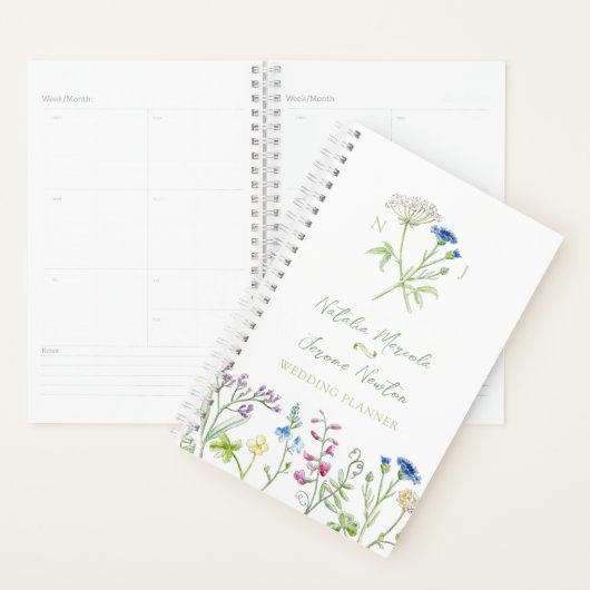 Persoonlijke botanische watercolor trouwplanner  planner (Display)