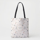 Persoonlijke botanische wilde bloemen tote bag (Voorkant)