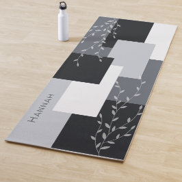 Persoonlijke Botanische Zwarte Geometrische Yogama Yogamat
