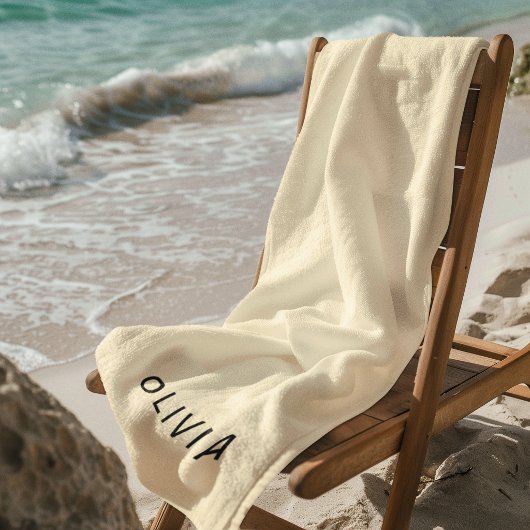 Persoonlijke Botercreme Strandhanddoek | Aangepast Strandlaken