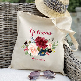 Persoonlijke Bourgogne bruidsmeisje huwelijkscadea Tote Bag