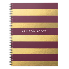 Persoonlijke Bourgogne en Gold-laptop Notitieboek