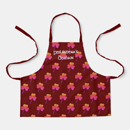 Persoonlijke Bourgogne | SHAMROCK patroon Schort (Voorkant)