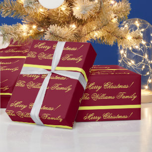 Persoonlijke Bourgondiërgouden Kerstcadeaus Cadeaupapier