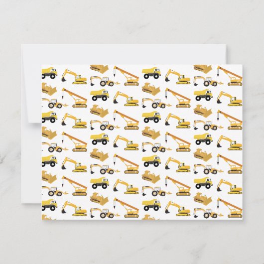 Persoonlijke Bouwtrucks Kinderen Notitiekaartje (Achterkant)