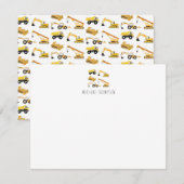 Persoonlijke Bouwtrucks Kinderen Notitiekaartje (Voorkant / Achterkant)