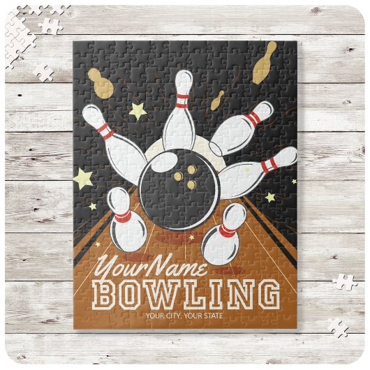 Persoonlijke Bowler Strike Bowlingbanen Bal Pins Legpuzzel