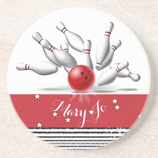 Persoonlijke Bowler's zandsteen onderzetter (Voorkant)